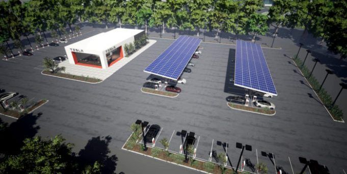 Tesla inaugura la estación de carga del futuro con energía renovable y hasta 24 vehículos a la vez Tesla inaugura la estación de carga del futuro con energía renovable y hasta 24 vehículos a la vez