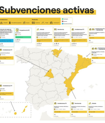 El mapa actualizado con todas las subvenciones vigentes para renovables y vehículo eléctrico
