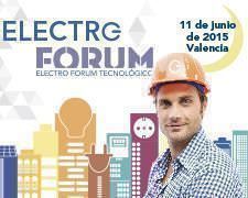 Invitación a ElectroForum Tecnológico Valencia 11 de Junio de 2015. Electricista con cascos