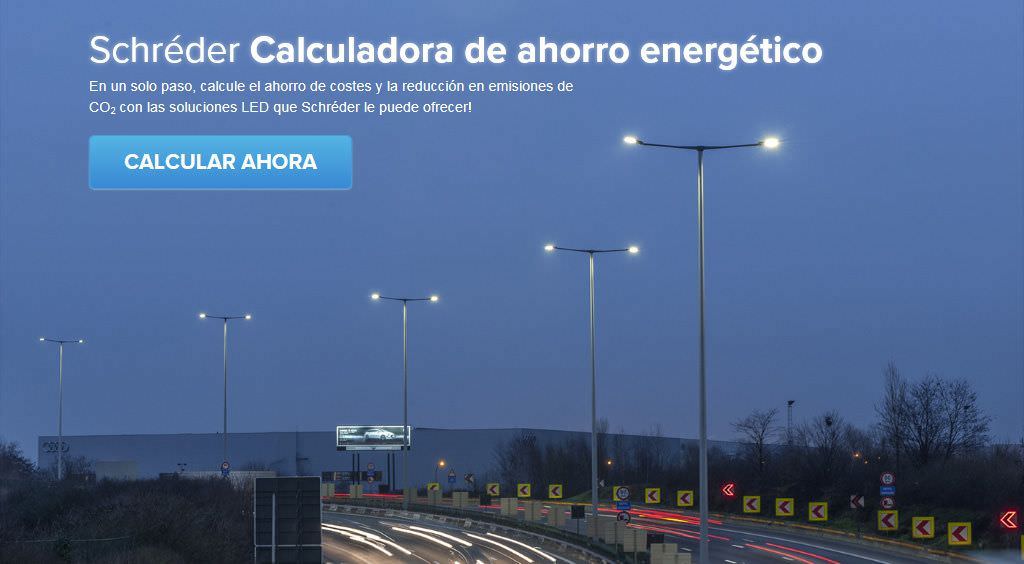 Calculadora de Schreder para conocer el ahorro de energía
