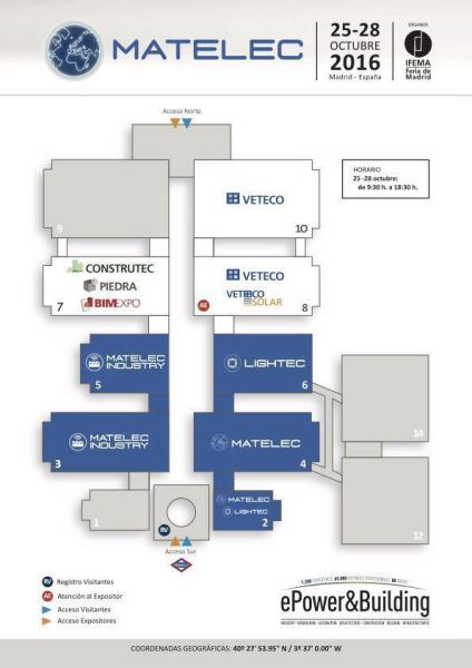 Plano y sectorización de ePower & Building Matelec 2016