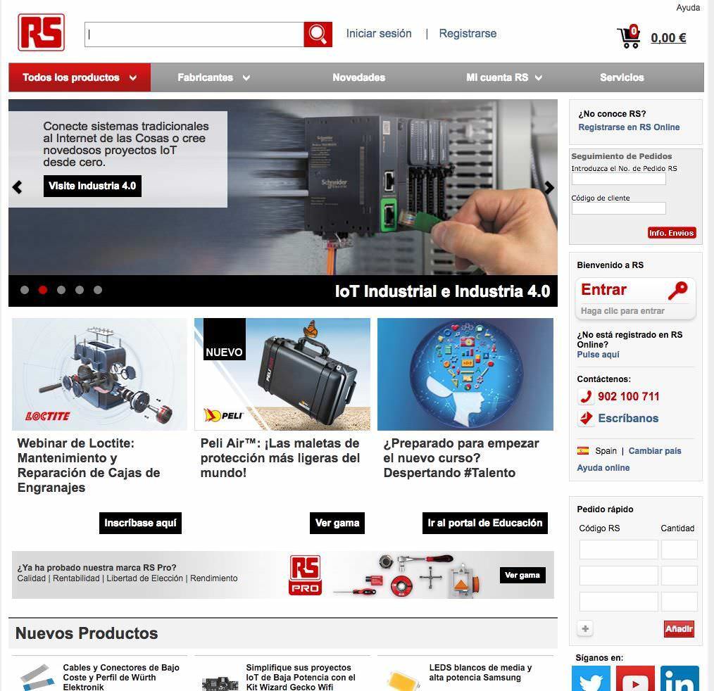 Página web de RS online en España