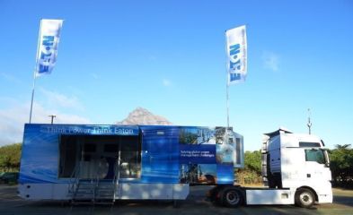 camion de Eaton en una de las visitas