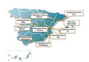 Recorrido del camión de Eaton por toda España