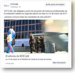 Eficam se promociona en Facebook