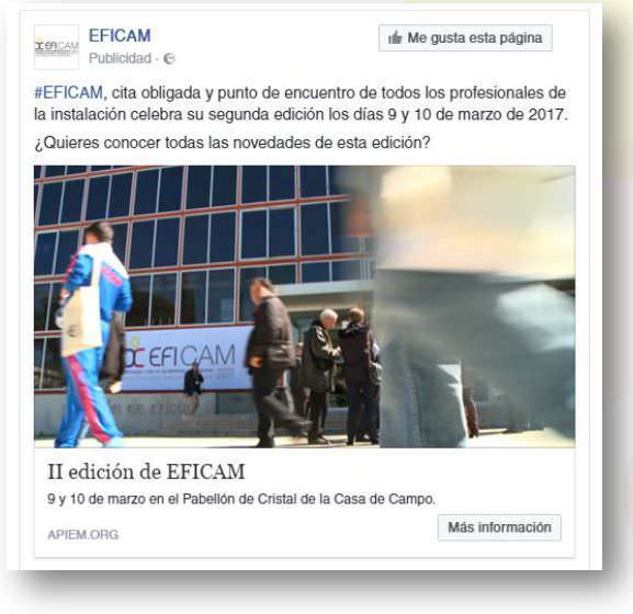 Eficam se promociona en Facebook