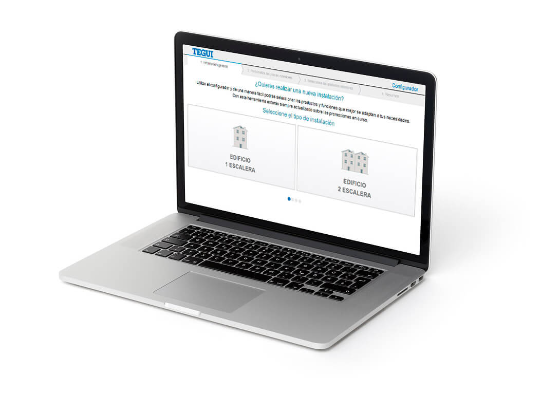 Ejemplo de visualización del catálogo de Tegui en un Mac
