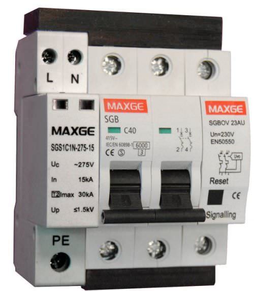 PCSPT2C producto todo en uno que protege contra sobretensiones y fallos diferenciales