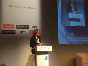 Paloma López-Izquierdo durante su ponencia de Economía circular en Transforming Lighting