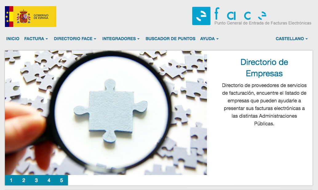 Portal factura electrónica Gobierno de España