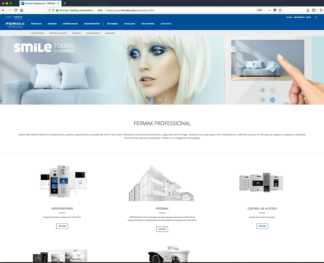 Nuevo diseño y contenido para la web de Fermax