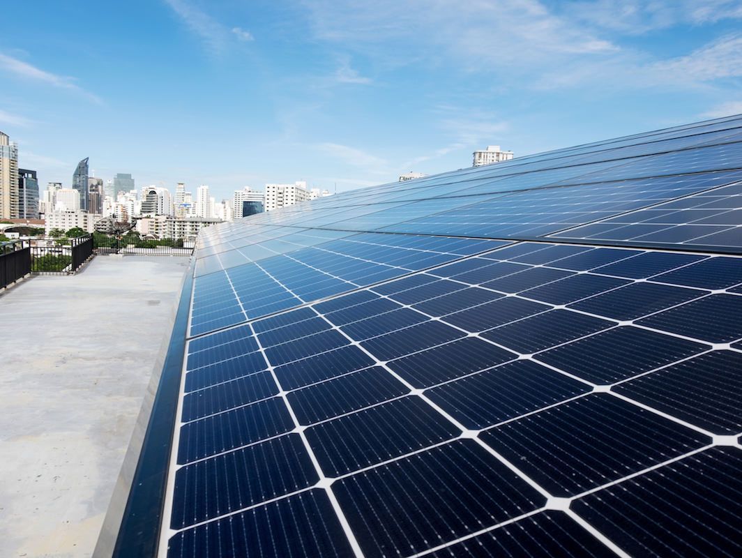 Detalle de un Tejado solar