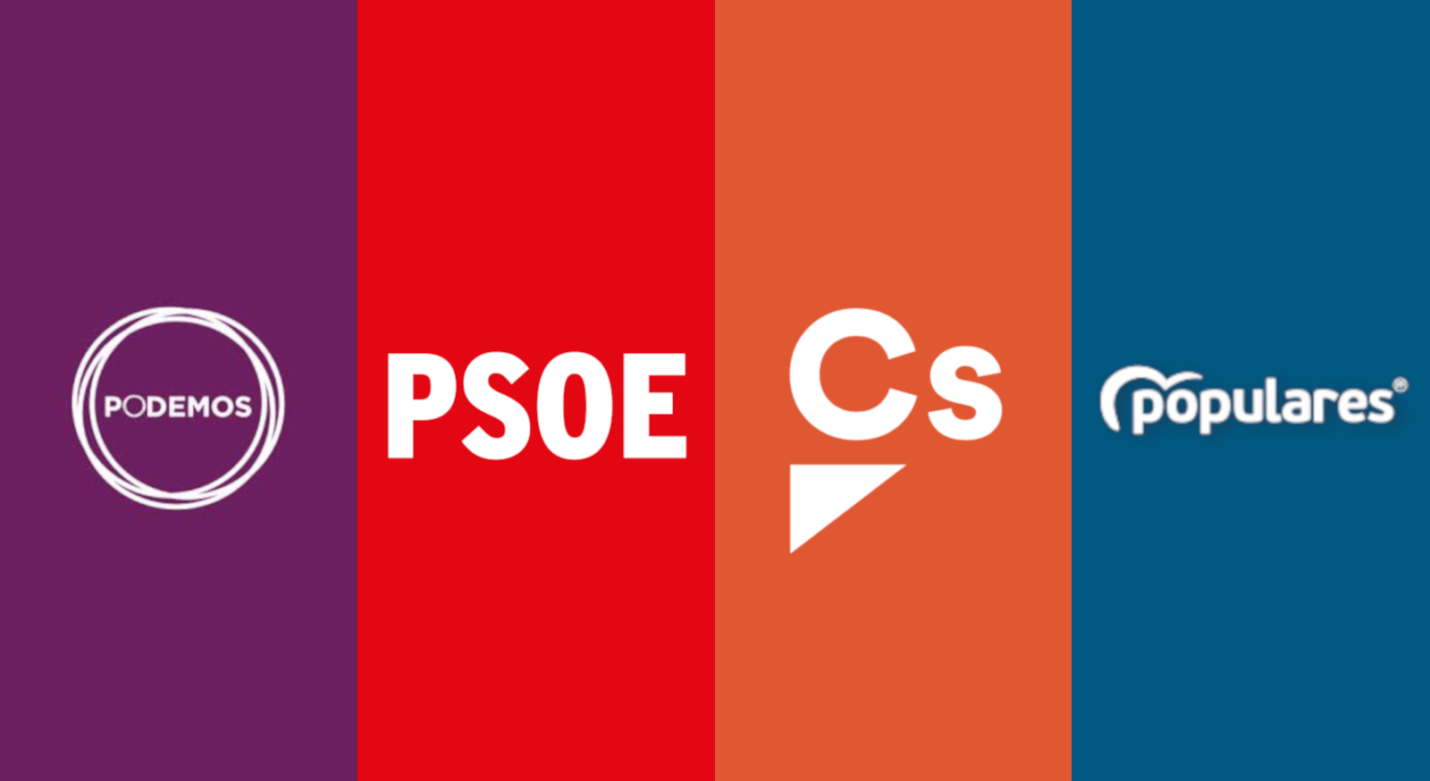 Logotipos partidos políticos podemos psoe cs pp