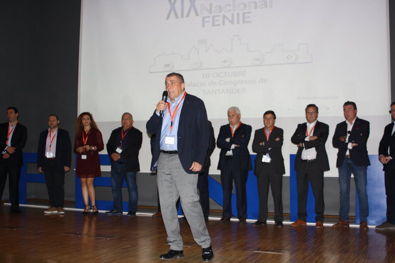 El comité ejecutivo de Fenie durante la apertura del Congreso de Fenie en Santander 2019