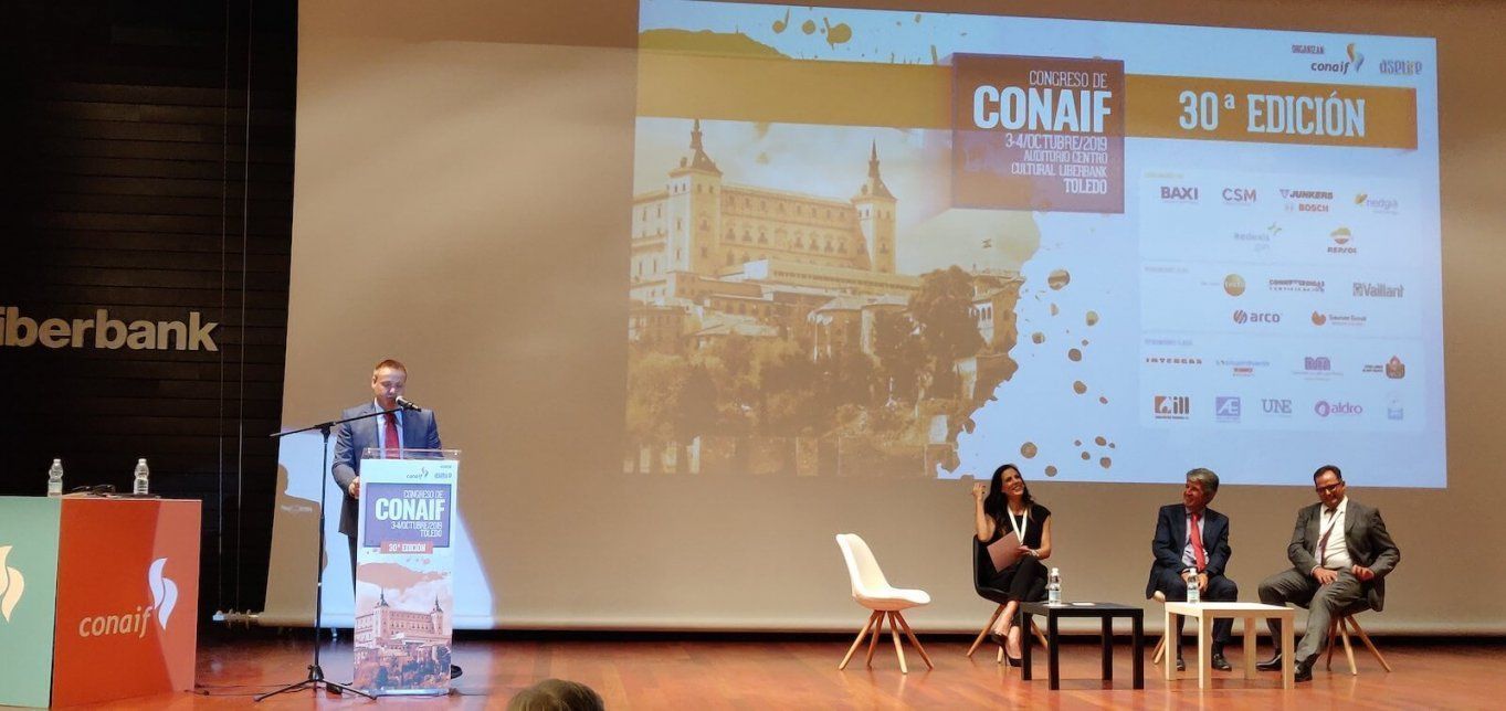 Francisco Alonso, presidente de Conaif durante su intervención en el Congreso Conaif 2019 en Toledo