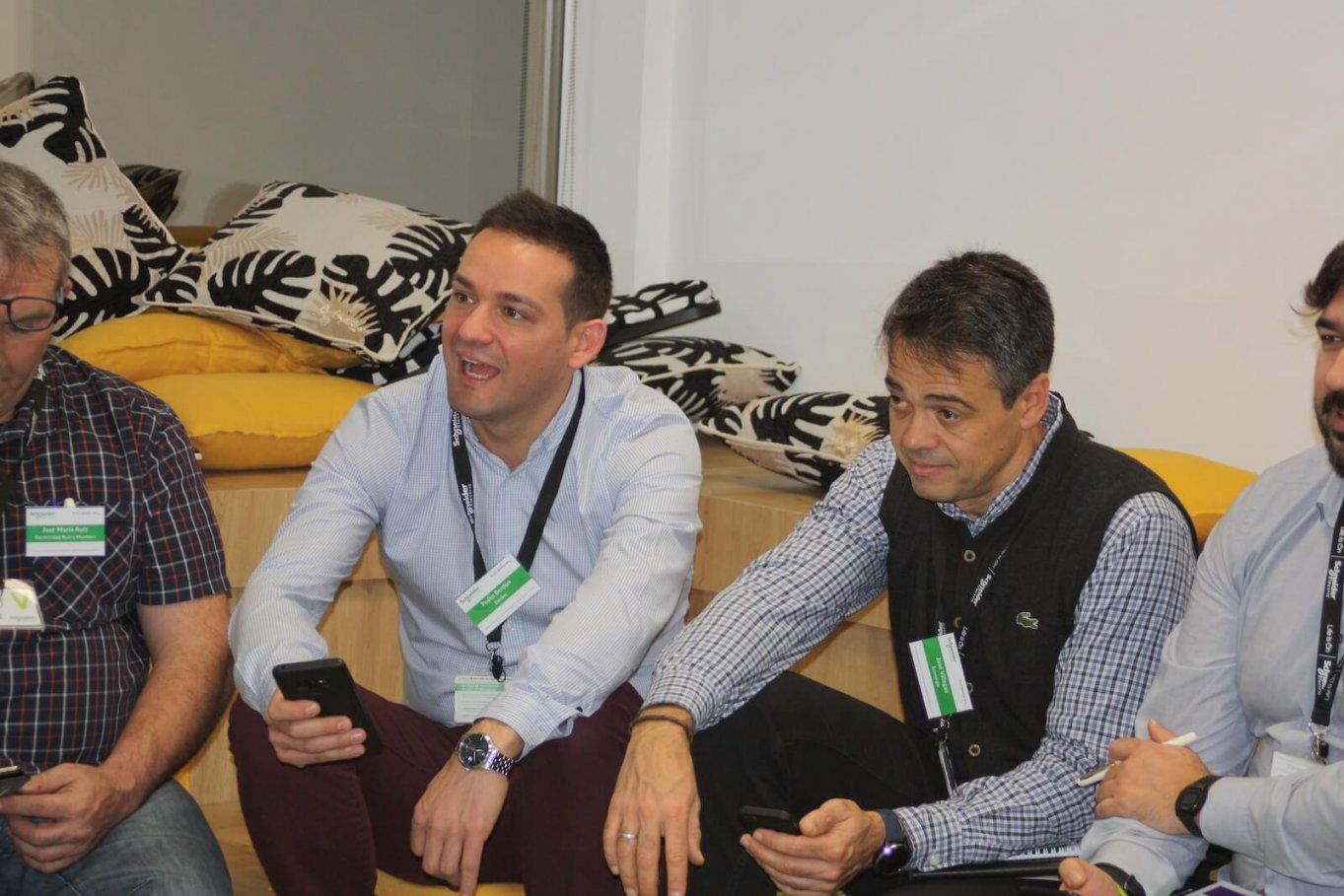 Pedro Berdún, Juan Villegas y Luis Arquero durante la jornada de instaladores con Schneider Electric del 19 de diciembre de 2019
