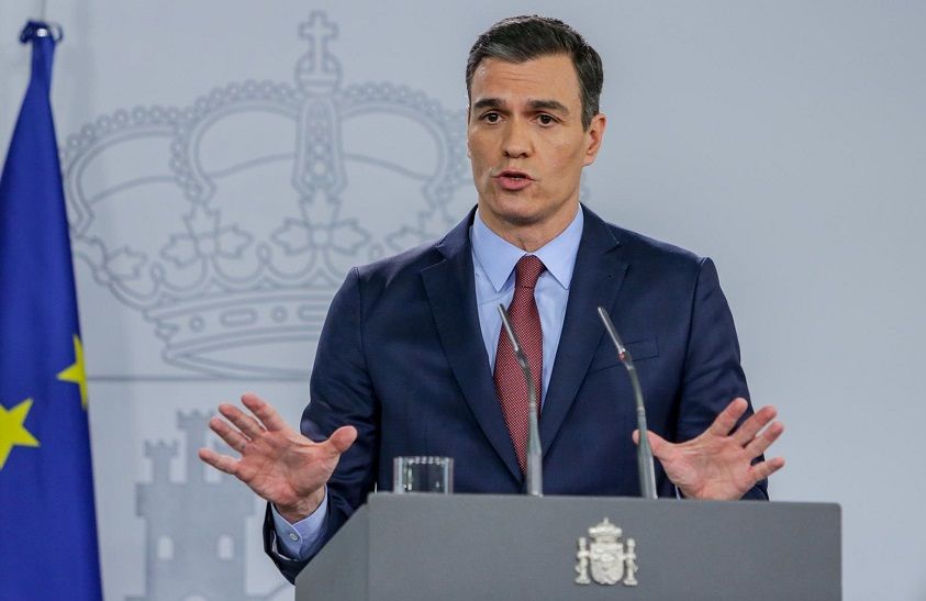 Pedro Sánchez, durante la rueda de prensa del pasado sábado