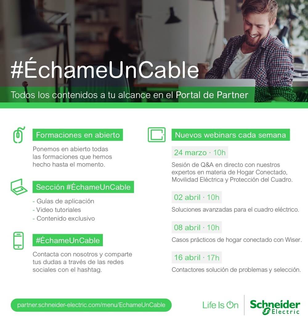 “Échame un Cable”, formaciones gratuitas para partners y clientes de Schneider Electric