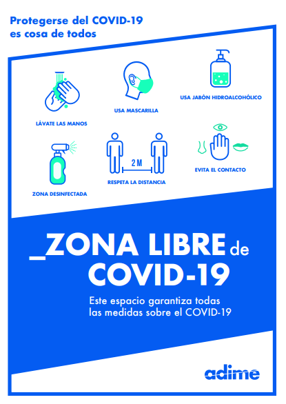 Sello zona libre COVID19 propuesto por Adime