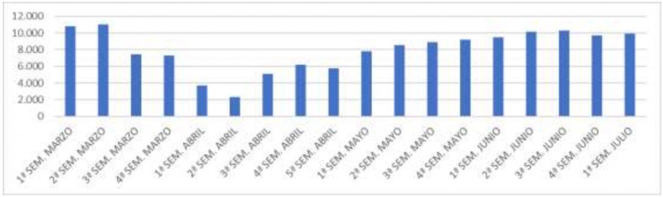 Gráficas de valores de la plataforma Electronet
