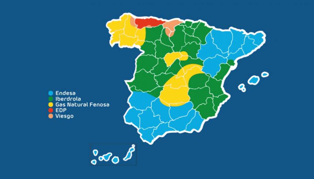 Areas de distribuidoras en España