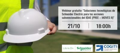 Las acciones subvencionables del IDAE centran un webinar coorganizado por Schneider Electric y los colegios de ingenieros