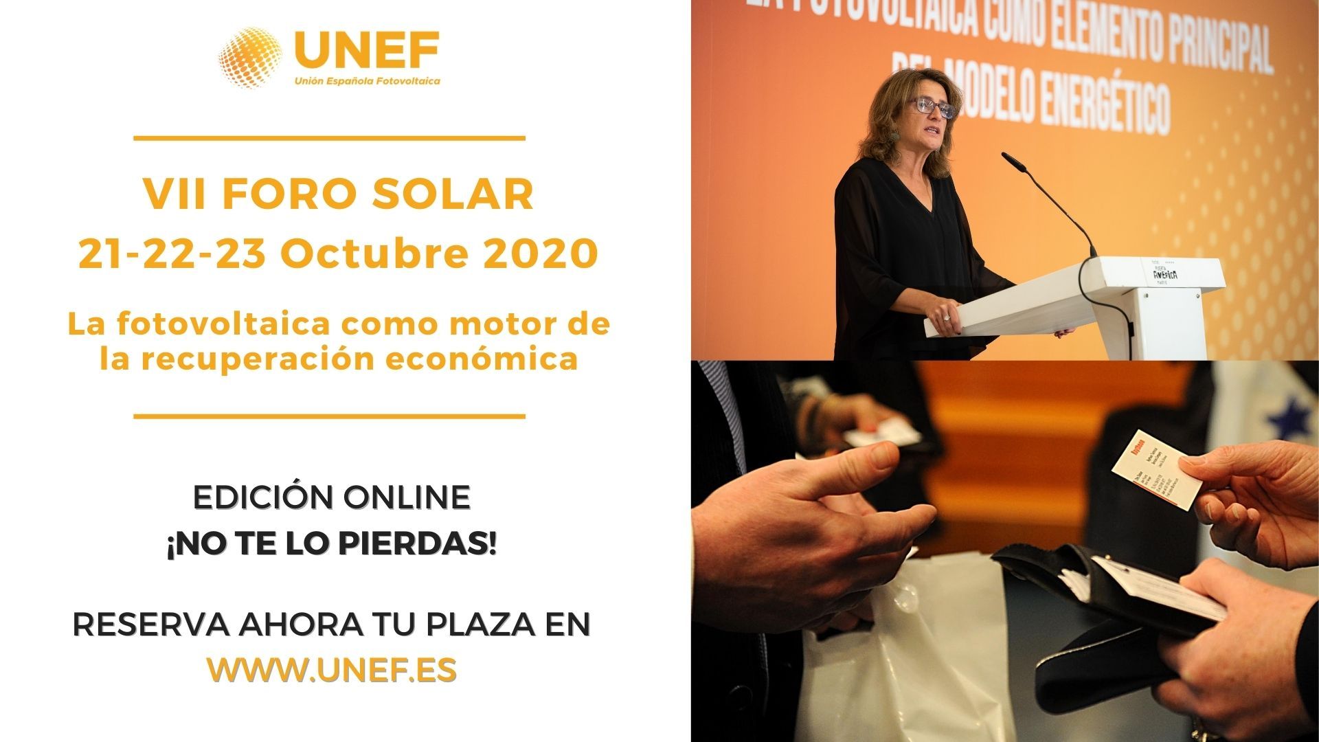 Programa de la Séptima Edición del Foro Solar, entre el 21 y el 23 de octubre