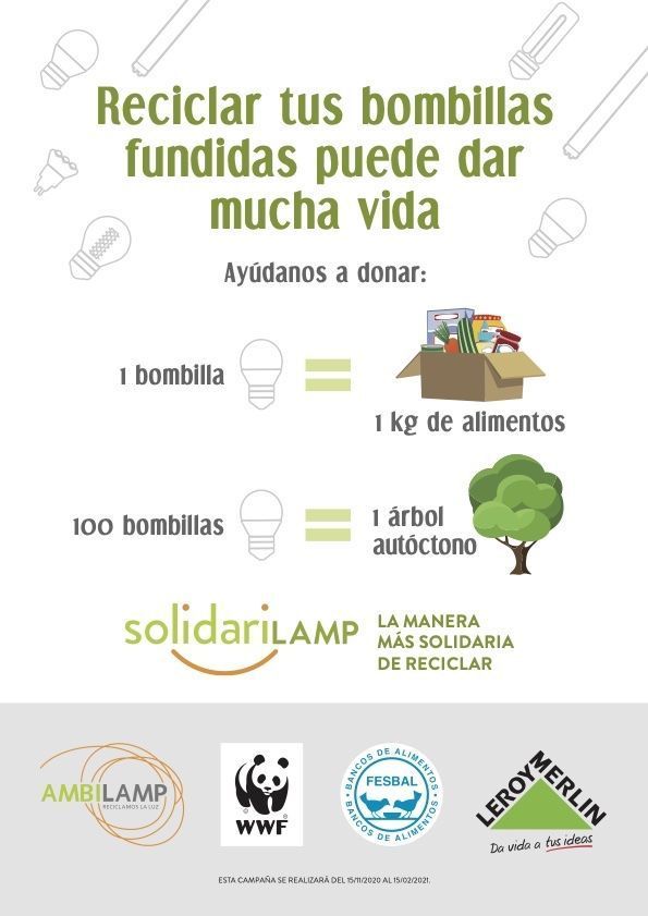 Ambilamp y Leroy Merlin fomentan el reciclaje con la campaña “Solidarilamp”