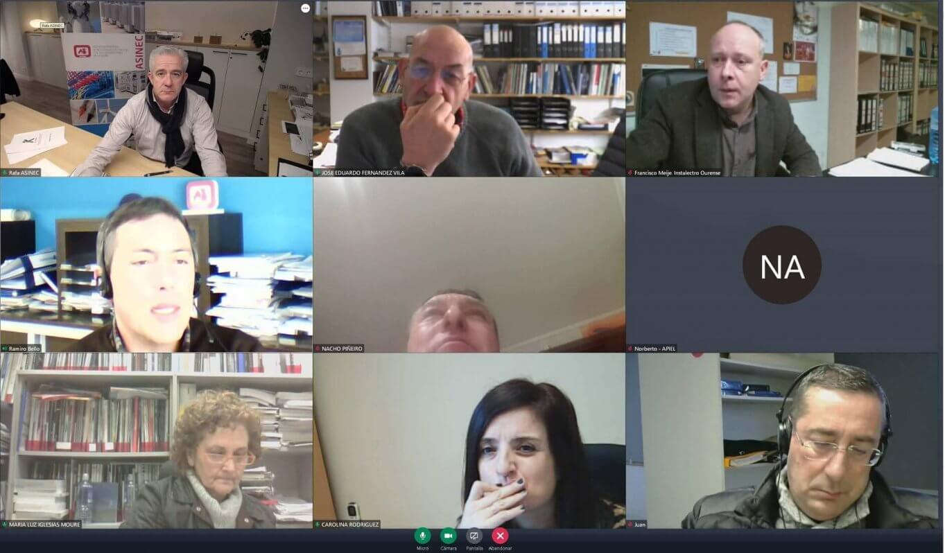 Un momento de la asamblea online de Fegasinel