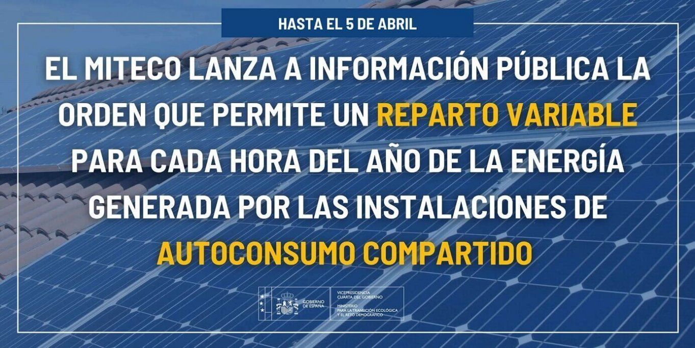 Se inician los trámites para el reparto por horas en la modalidad de autoconsumo compartido