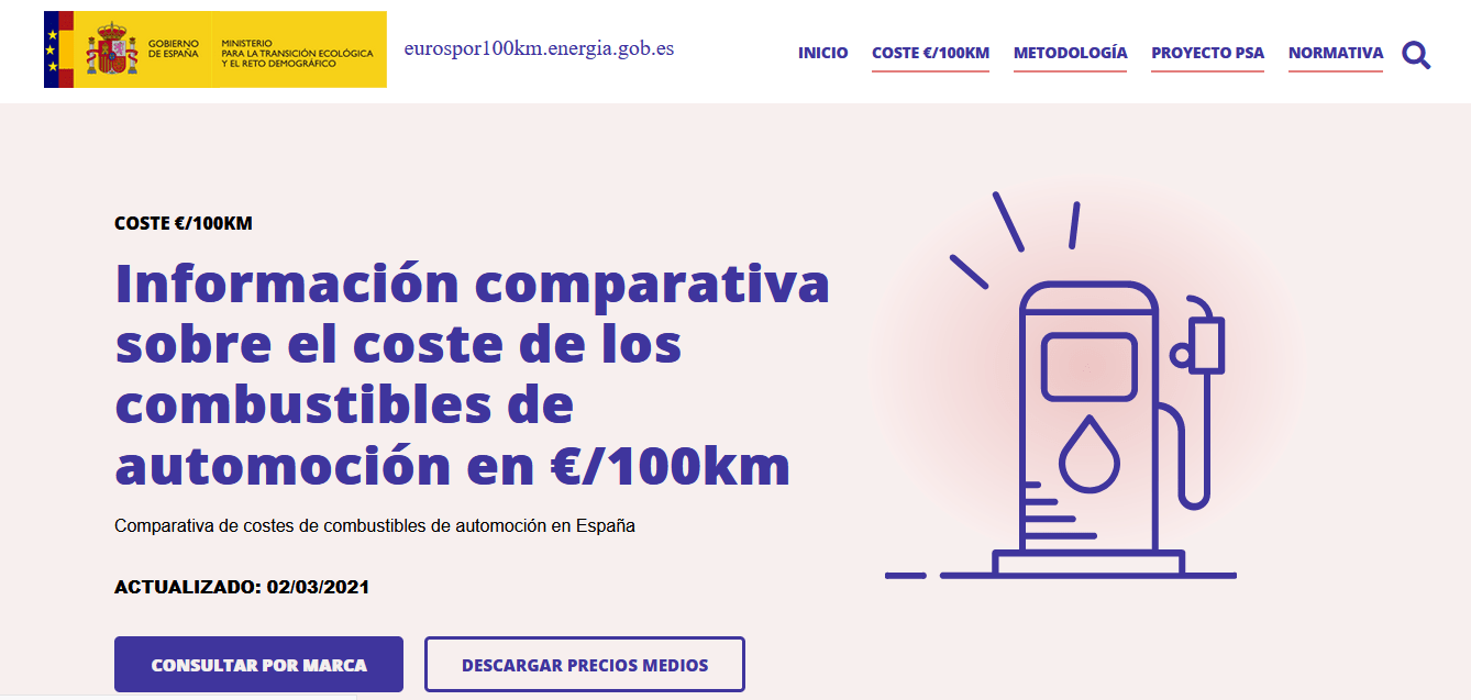 El Miteco lanza una web para comparar costes de combustibles en automoción, incluida la electricidad