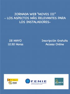 Fenie y el IDAE organizan una jornada informativa sobre el “Plan Moves III” para las empresas instaladoras
