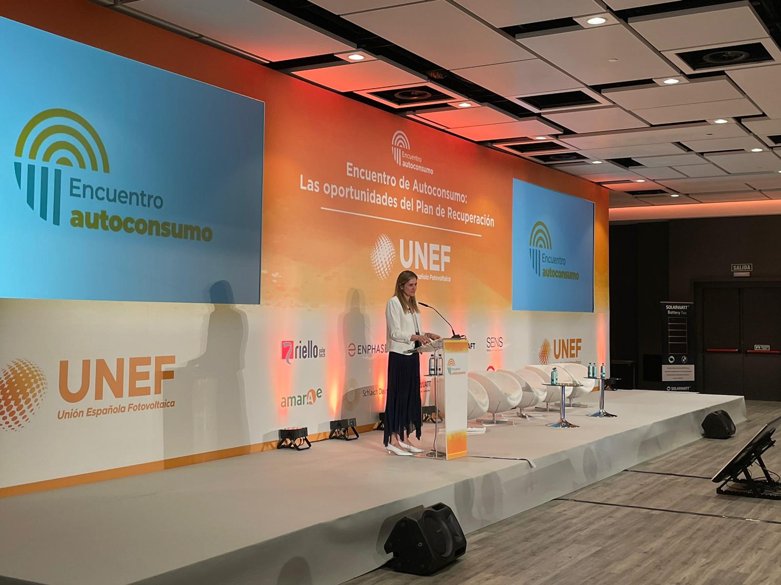 Sara Aagesen, secretaria de Estado de Energía, durante el Encuentro organizado por Unef