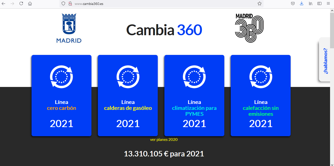 13,3 millones en ayudas para sustituir calderas, equipos de climatización y sistemas de calefacción y ACS, en Madrid