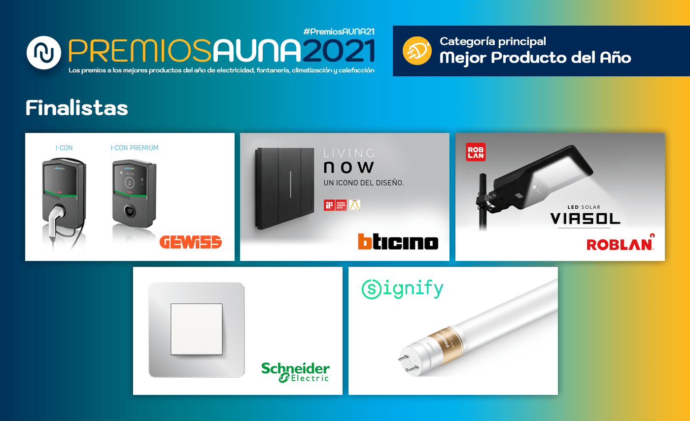 Premios Auna 2021. Finalistas Mejor Producto del Año en Material Eléctrico