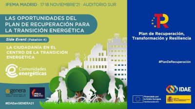 El IDAE aborda las oportunidades del Plan de Recuperación para la transición energética una jornada en Genera