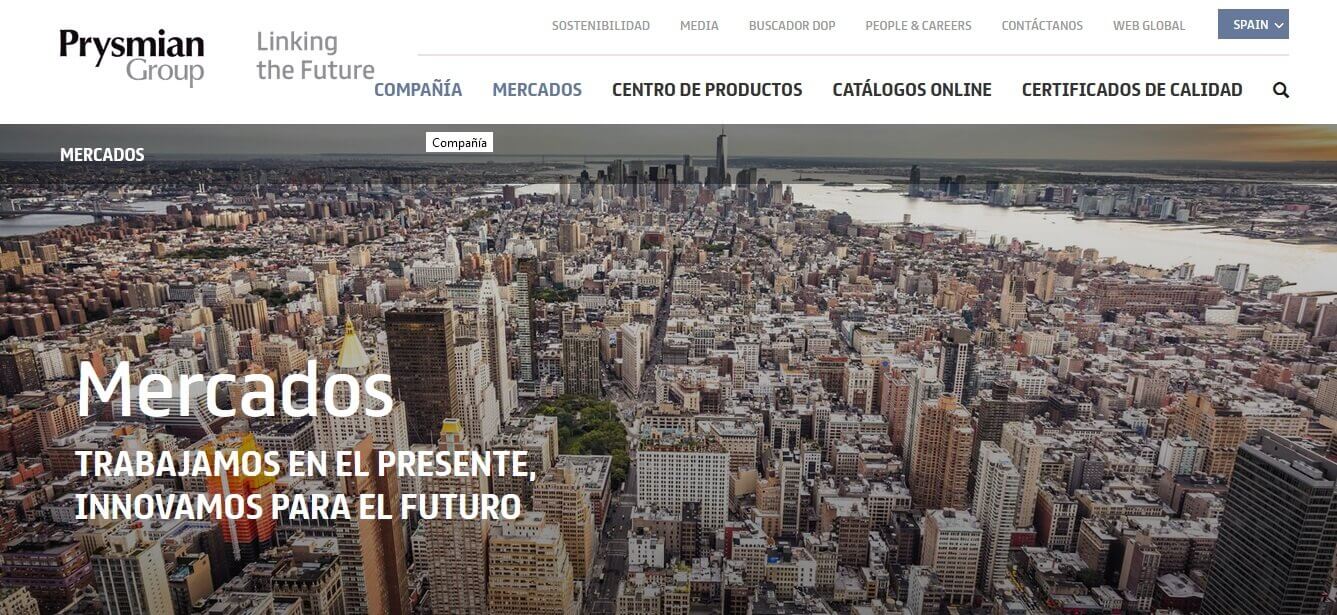 Prysmian renueva su web corporativa