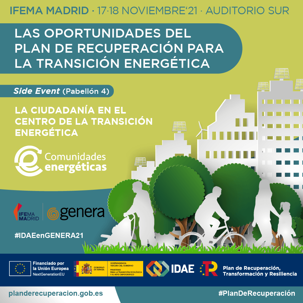 “Las oportunidades del Plan de Recuperación para la transición energética”, en una jornada del IDAE en Genera
