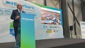 Andrés Hernando, CEO de Hiperbaric, durante la presentación
