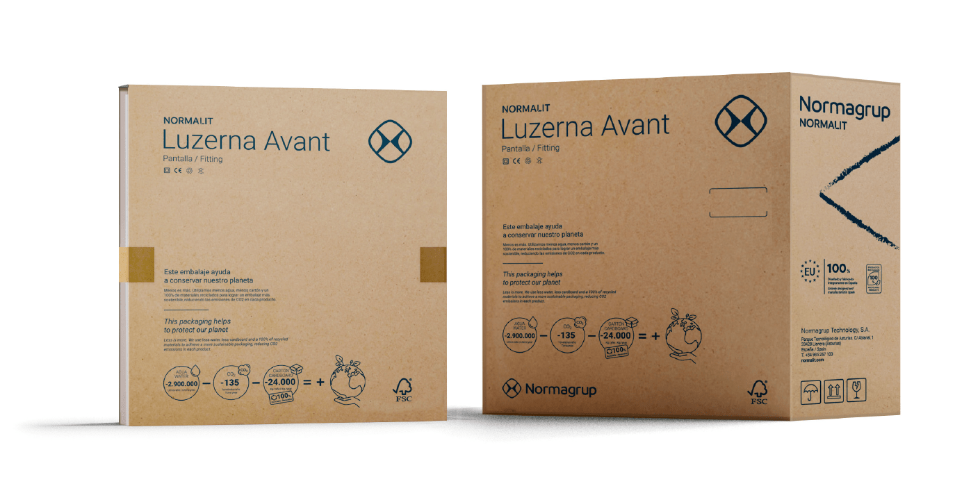 Normagrup presenta su nuevo embalaje, más sostenible, para la familia Luzerna Avant