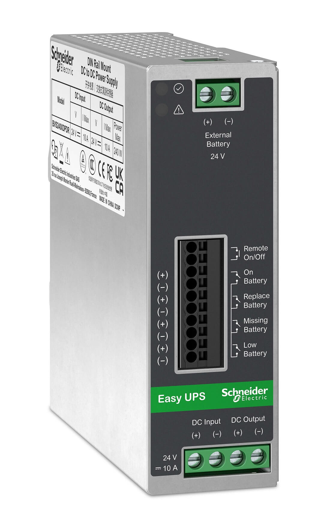 Schneider Electric presenta su nuevo SAI industrial Easy UPS de 24V DC DIN Rail