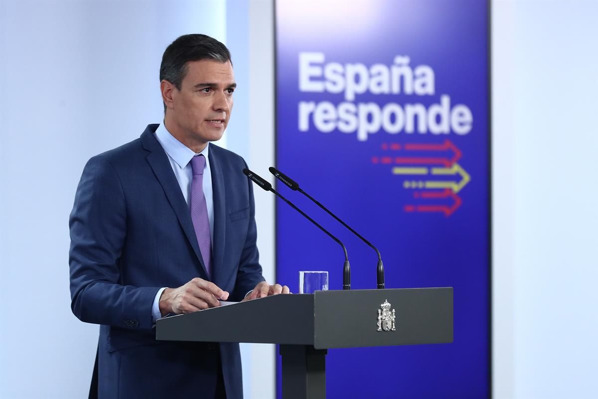 Pedro Sánchez, durante su comparecencia del pasado sábado