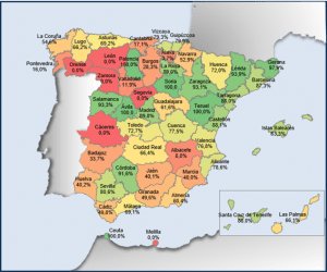 Porcentaje de población de cada provincia que tiene acceso a la bonificación sobre el IBI.
