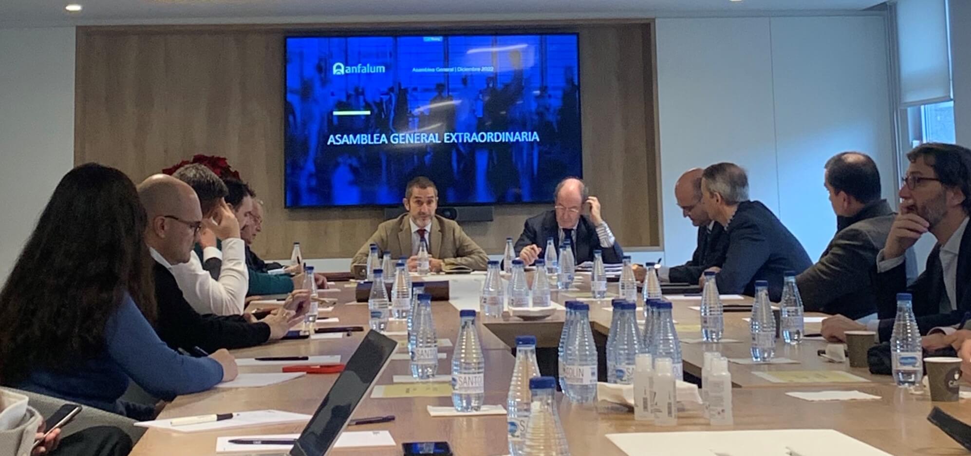 Francisco Pardeiro, presidente de Anfalum, interviene durante la asamblea general