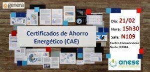 Anese organiza una jornada en Genera sobre el sistema de Certificados de Ahorro Energético