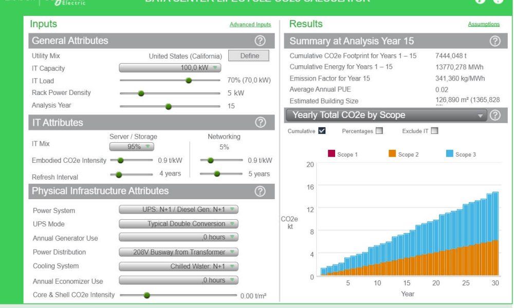 Schneider Electric lanza la primera calculadora de emisiones de CO2 gratuita para medir la huella de los centros de datos