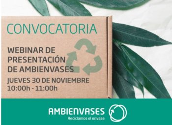 Ambienvases se presenta este jueves en un webinar organizado por Ambilamp y Ambiafme