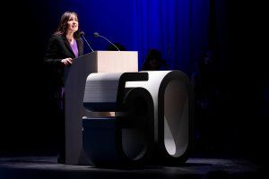 Un momento de la intervención de Nuria Comellas, consejera delegada