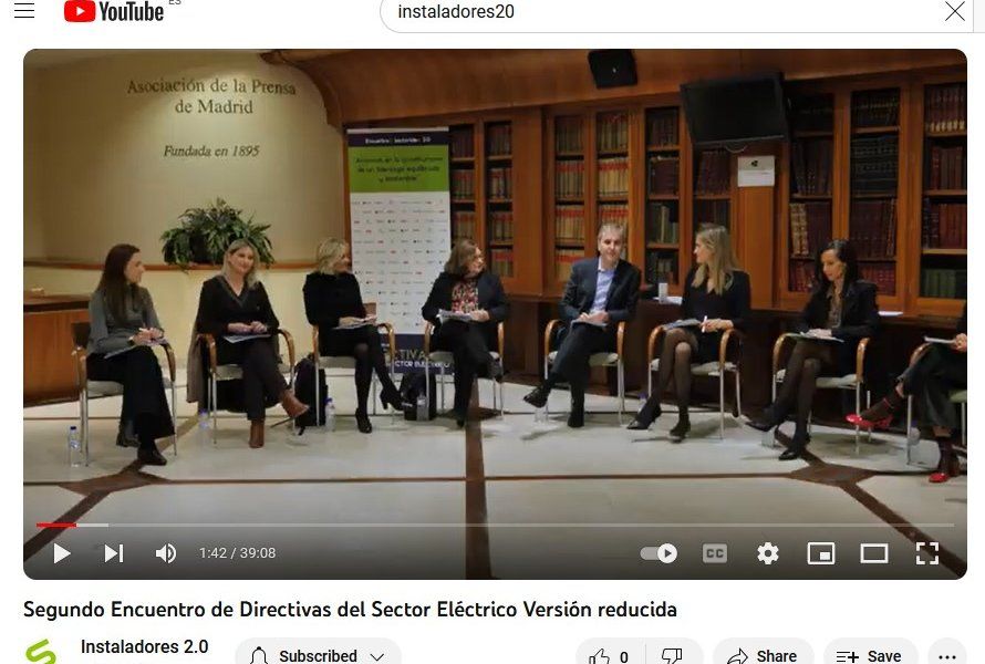 Enlaces a la versión completa y a la versión reducida del vídeo del Segundo Encuentro de Directivas del Sector Eléctrico