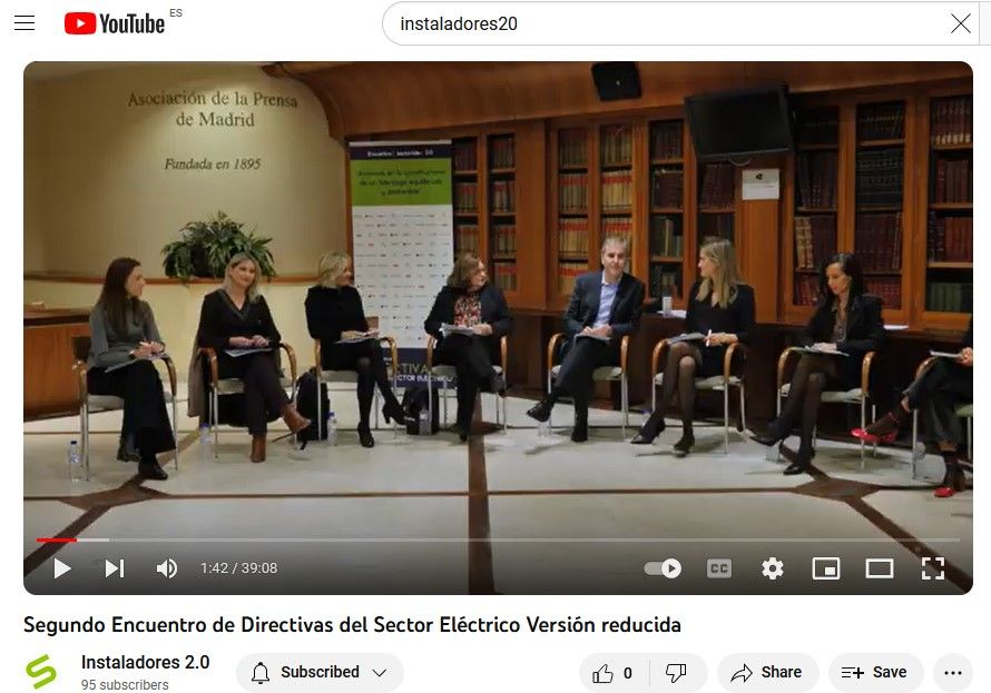 Enlaces a la versión completa y a la versión reducida del vídeo del Segundo Encuentro de Directivas del Sector Eléctrico